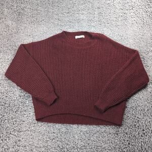 HM LOGG Sweater Women Extra Small Red Chunky Knit Classiccore Preppy Mom Casual